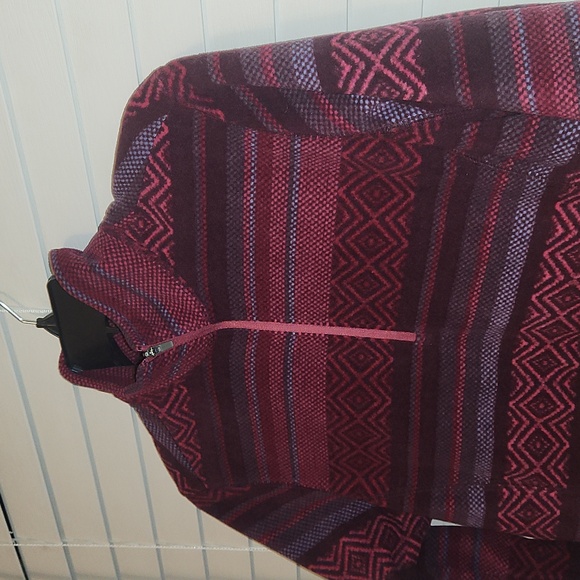 Eddie Bauer Quarter Zip Burgundy & Purple Soft Pullover Size Small - Picture 4 of 7